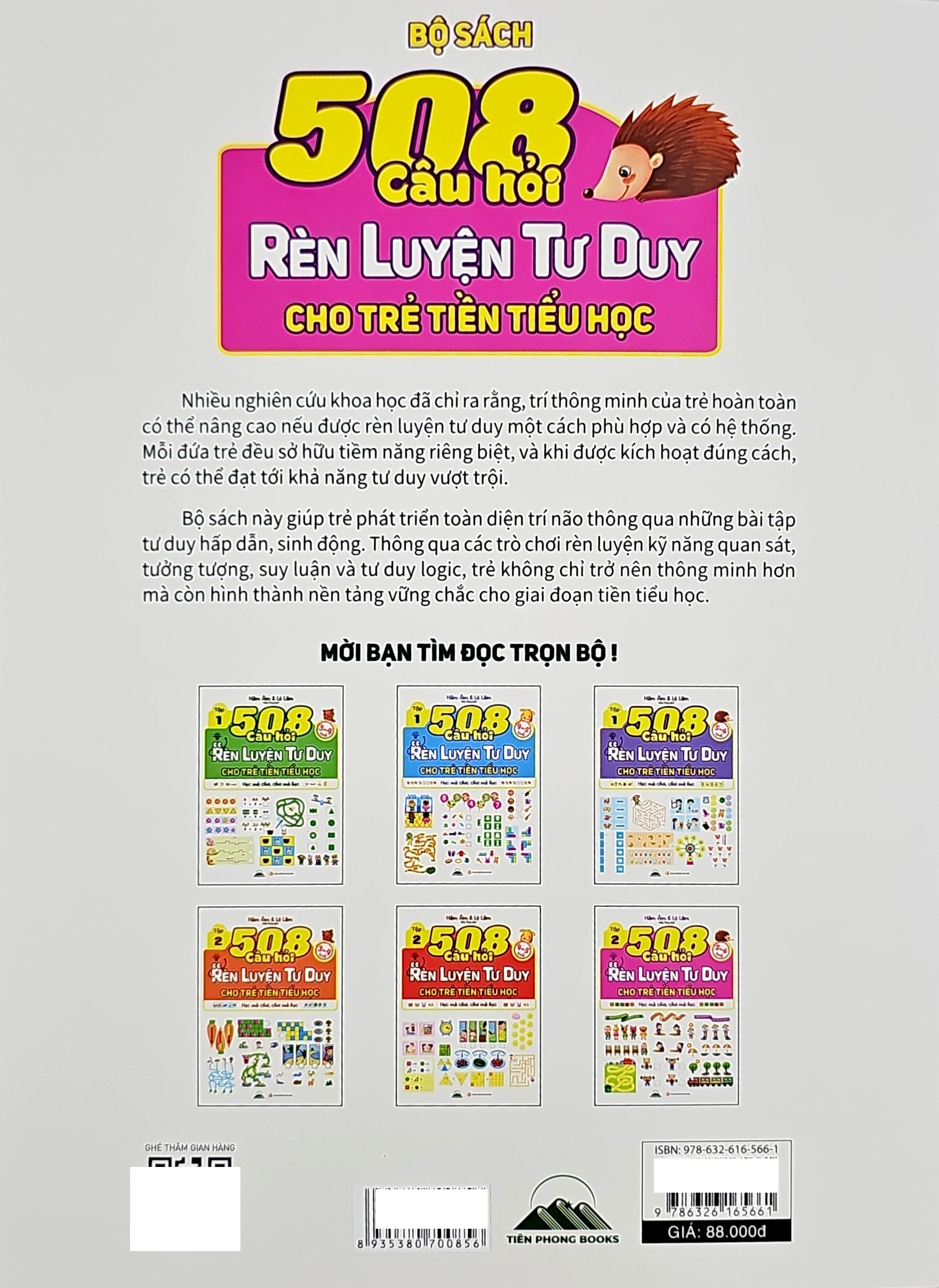 Bộ 508 Câu Hỏi Rèn Luyện Tư Duy Cho Trẻ Tiền Tiểu Học - Học Mà Chơi, Chơi Mà Học - Dành Cho Trẻ Từ 5-6 Tuổi - Tập 2 - Ảnh 6