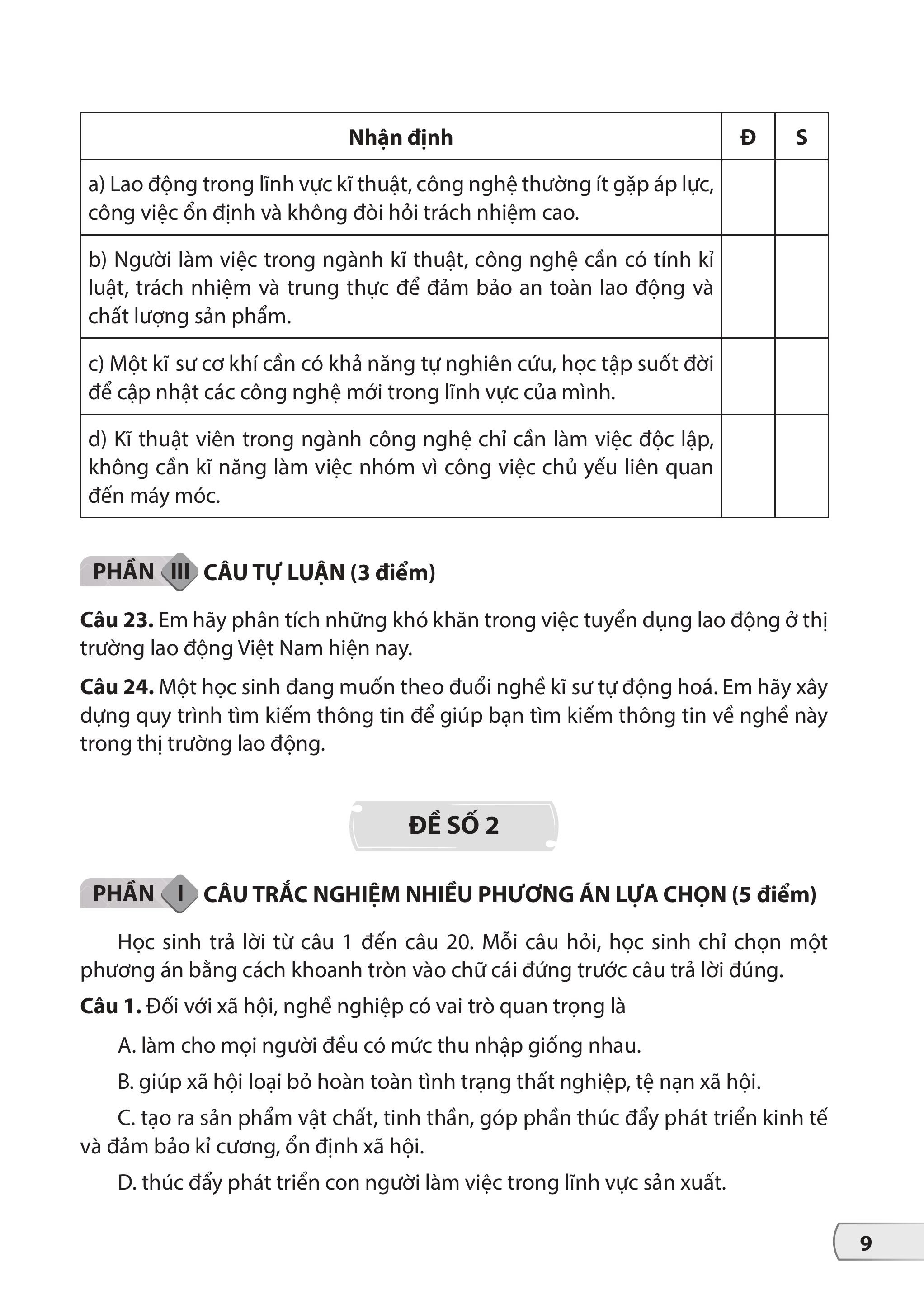 Bộ Bộ Đề Kiểm Tra, Đánh Giá Công Nghệ 9 - Định Hướng Nghề Nghiệp - Mô Đun Chế Biến Thực Phẩm - Ảnh 11