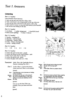 bộ cambridge english young learners 8 movers answer booklet - Ảnh 2