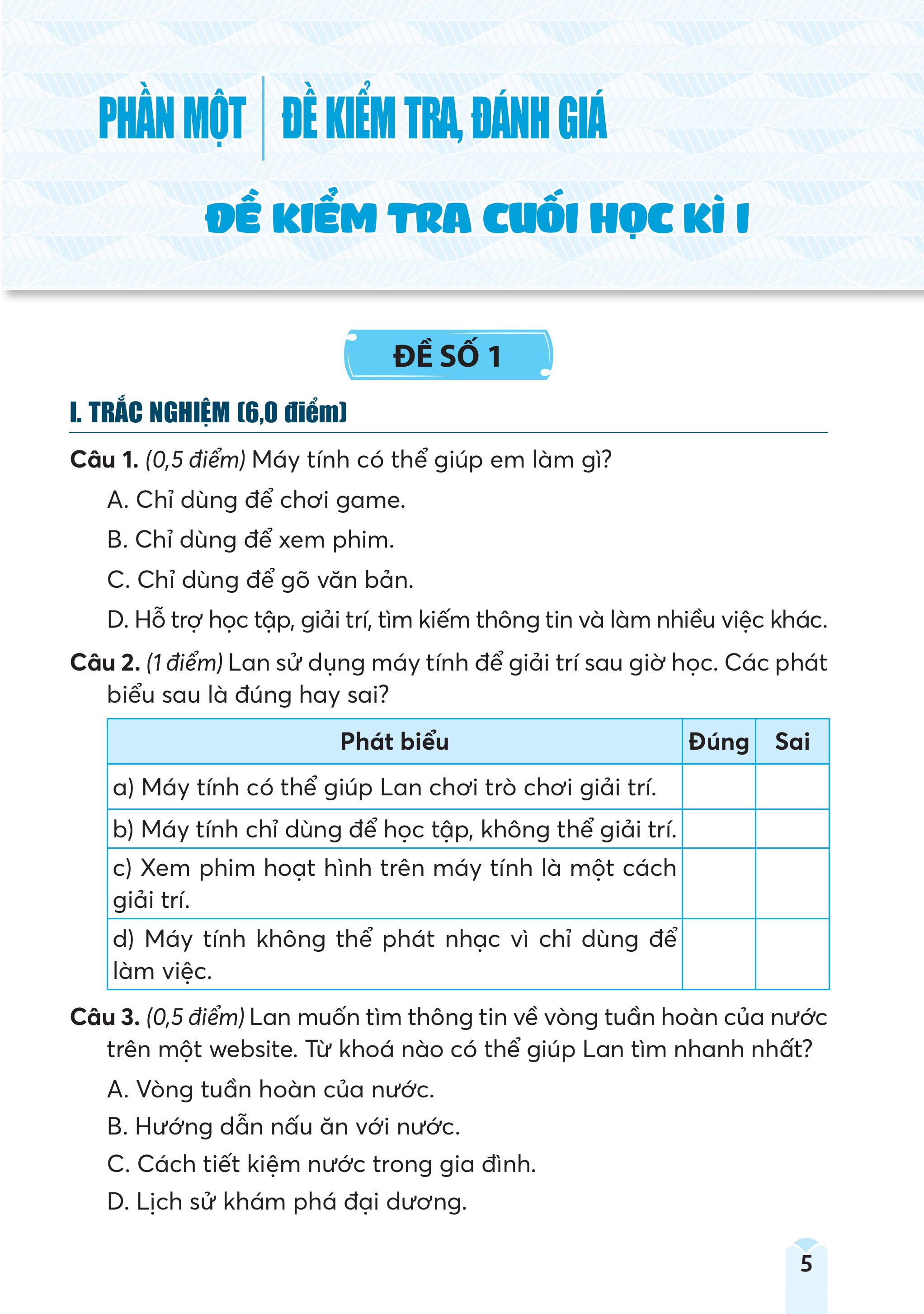 Bộ Đề Kiểm Tra, Đánh Giá Tin Học 5 - Ảnh 5