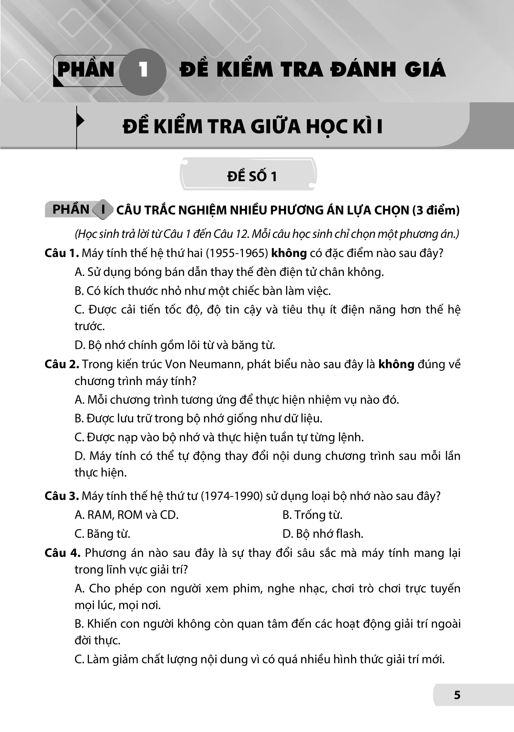 Bộ Đề Kiểm Tra, Đánh Giá Tin Học 8 - Ảnh 5