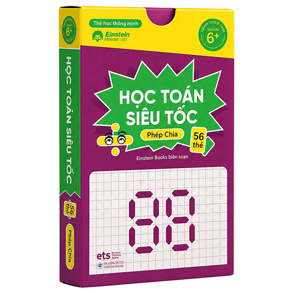 Bộ Flashcard - Thẻ Học Thông Minh - Học Toán Siêu Tốc - Phép Chia (56 Thẻ)