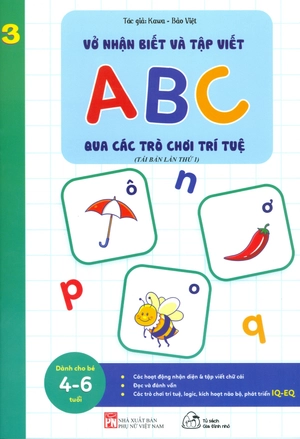 bộ sách vở nhận biết và tập viết abc qua các trò chơi trí tuệ (từ 4-6 tuổi) (bộ 5 cuốn) - Ảnh 4