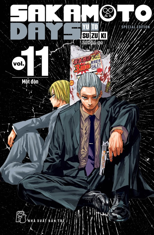 Bộ Sakamoto Days - Tập 11 - Một Đòn - Bản Đặc Biệt - Tặng Kèm Obi + Huy Hiệu + Set 3 Card Đổi Nền + Standee Lắp Ghép - Ảnh 2