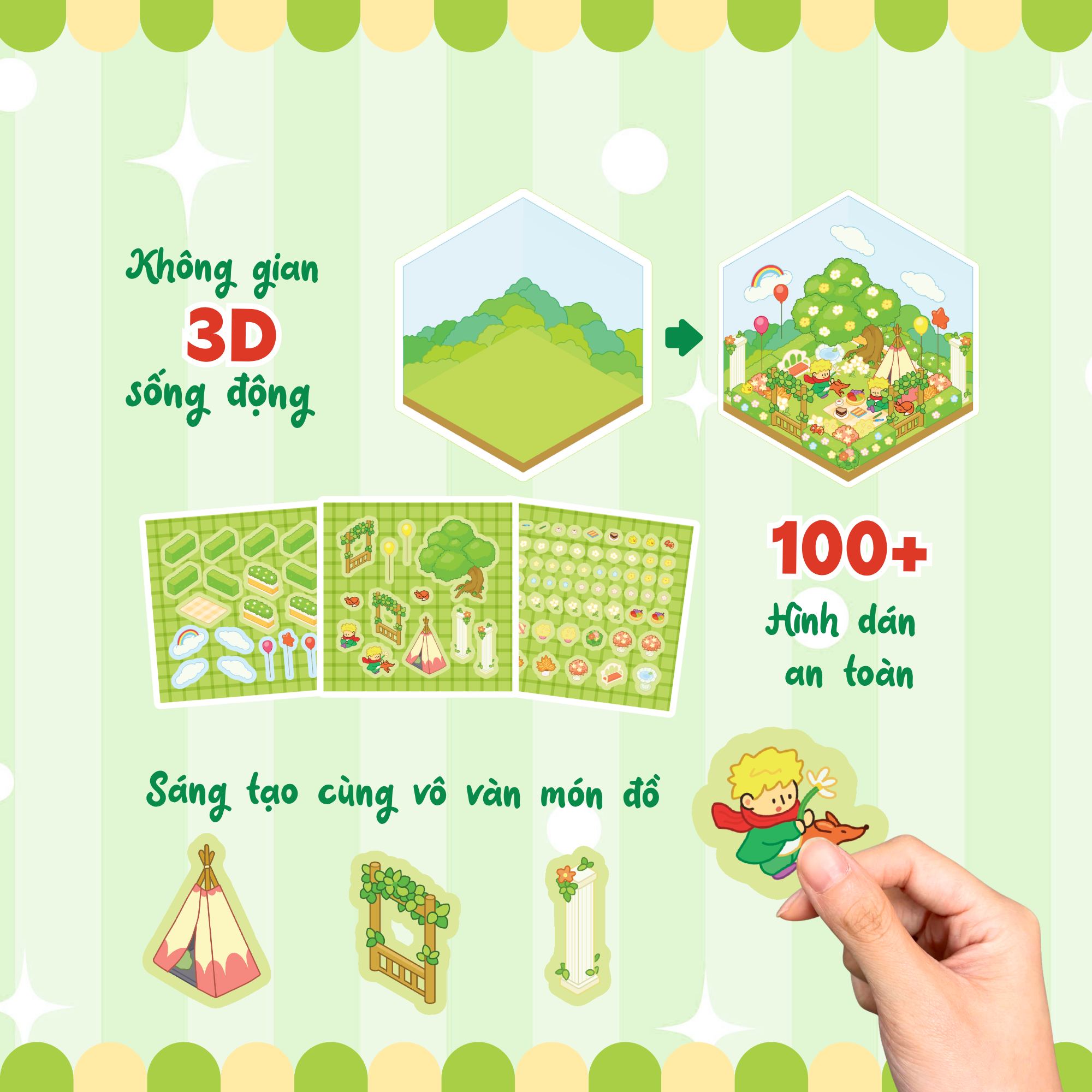 Bộ Sticker 3D Sweet Home - Trang Trí Khu Vườn Bí Mật Cùng Hoàng Tử Bé Và Cáo Nhỏ - Ảnh 5