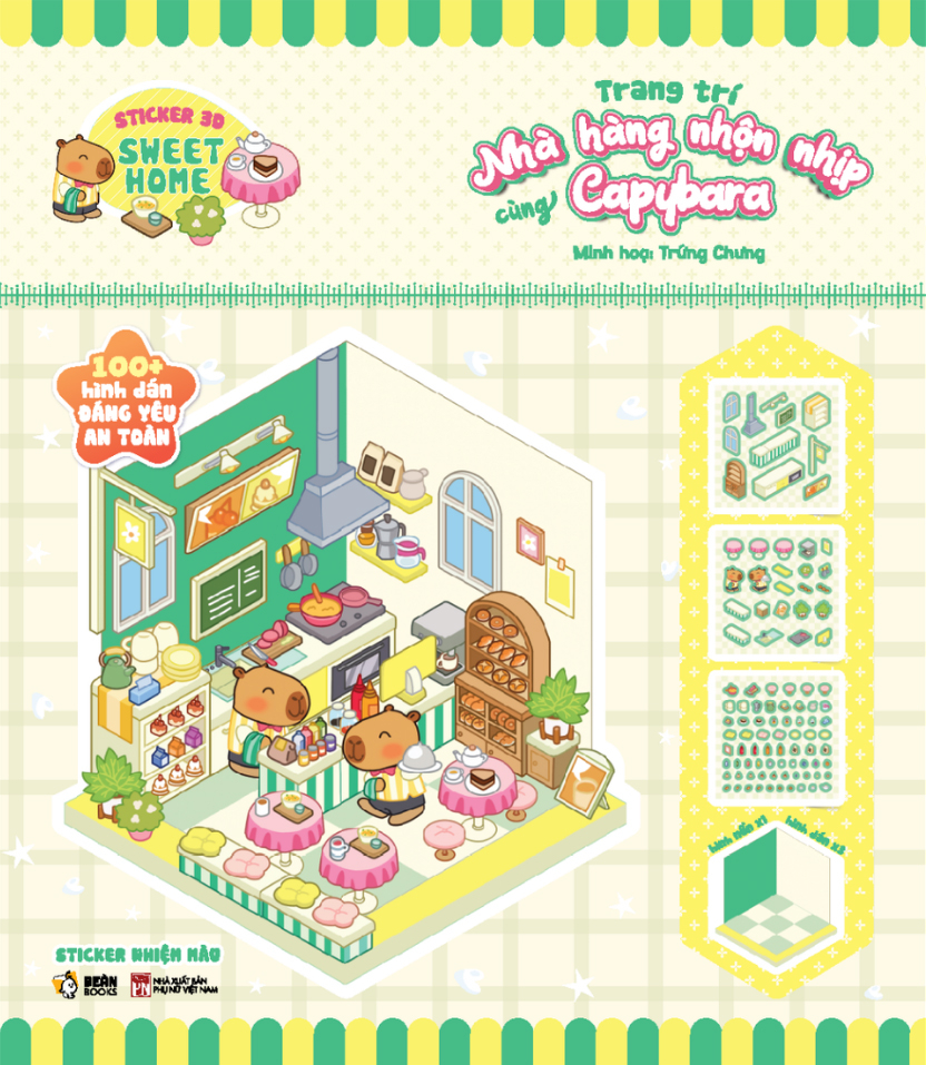Bộ Sticker 3D Sweet Home - Trang Trí Nhà Hàng Nhộn Nhịp Cùng Capybara - Ảnh 3