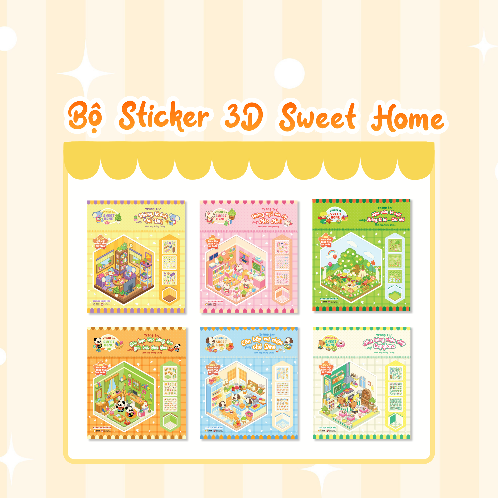 Bộ Sticker 3D Sweet Home - Trang Trí Nhà Hàng Nhộn Nhịp Cùng Capybara - Ảnh 6