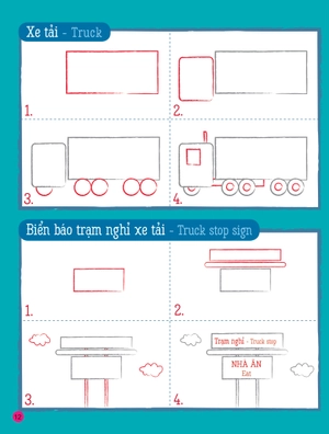 họa sĩ tí hon - nào, ta cùng học vẽ … các phương loại phương tiện! - learn to draw … things that go! - Ảnh 4