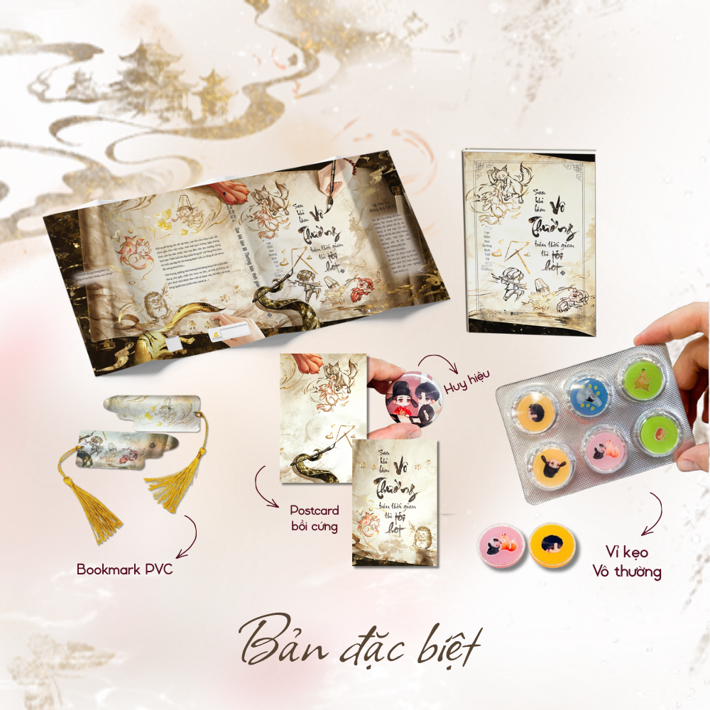Sau Khi Làm Vô Thường Bán Thời Gian Thì Tôi Hot - Tập 3 - Bản Đặc Biệt - Bìa Cứng - Tặng Kèm Postcard Bồi Cứng + Sticker Cán Màng Kim Tuyến Cát + Bookmark PVC Kèm Tua Rua + Huy Hiệu + Vỉ Thuốc In Hình Nhân Vật - Ảnh 2